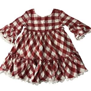 Matilda Jane Just Imagine Kassidy Girls Plaid Twill Ruffle Dress Girls Size 4